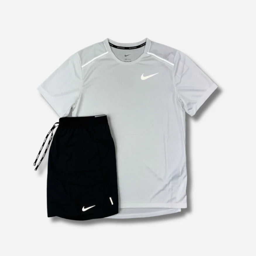 Ensemble short/t-shirt running Blanc