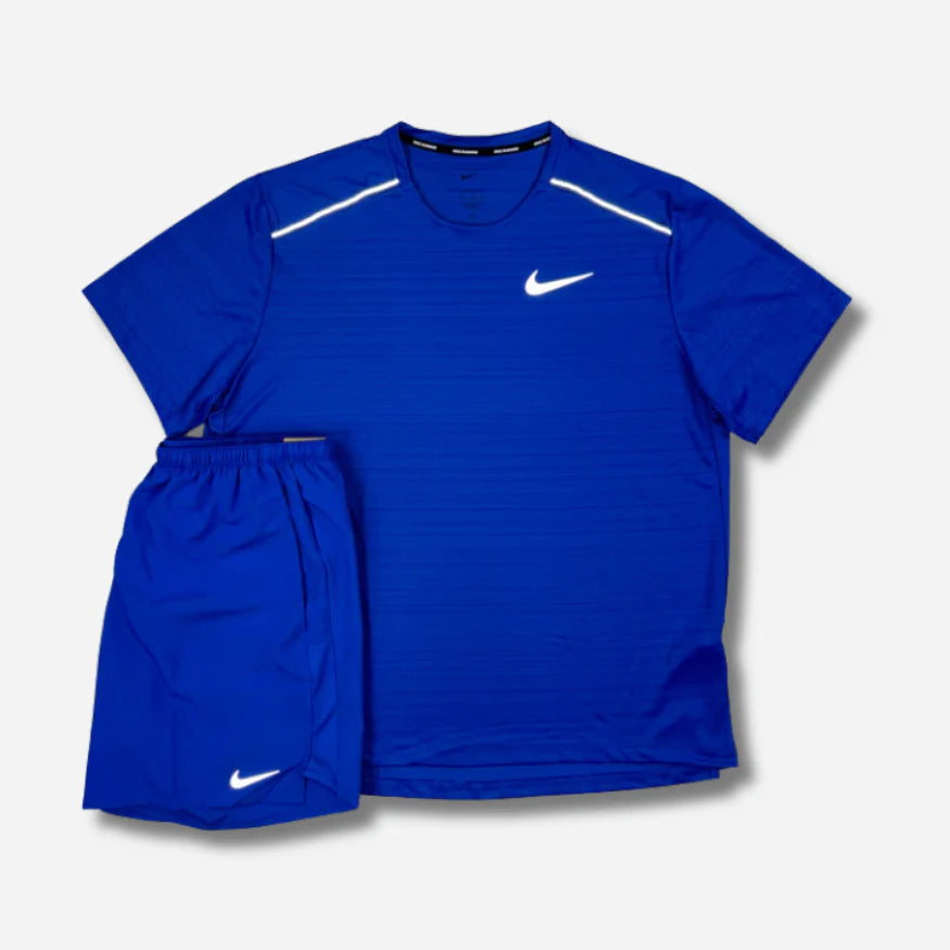 Ensemble short/t-shirt running Bleu