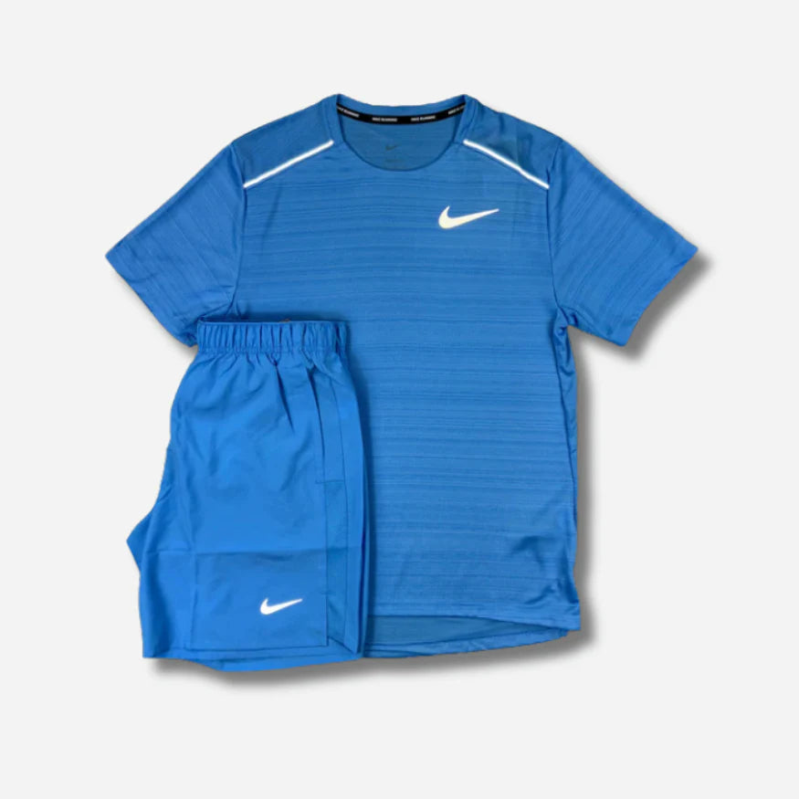 Ensemble short/t-shirt running Bleu clair