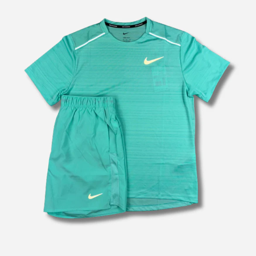 Ensemble short/t-shirt running Bleu turquoise