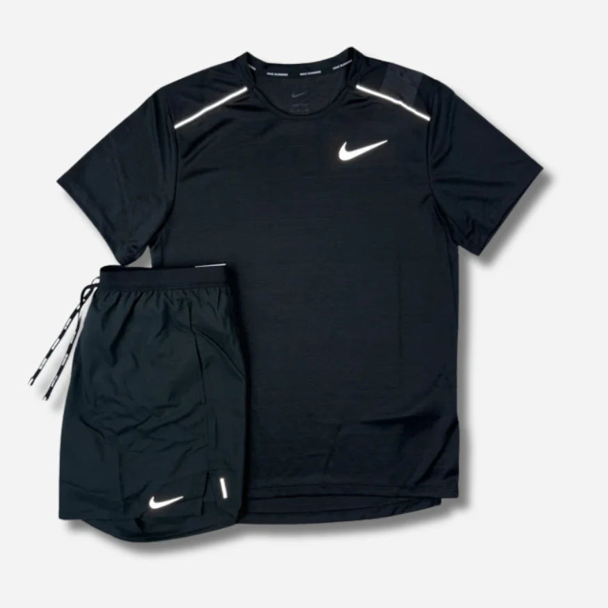 Ensemble short/t-shirt running Noir