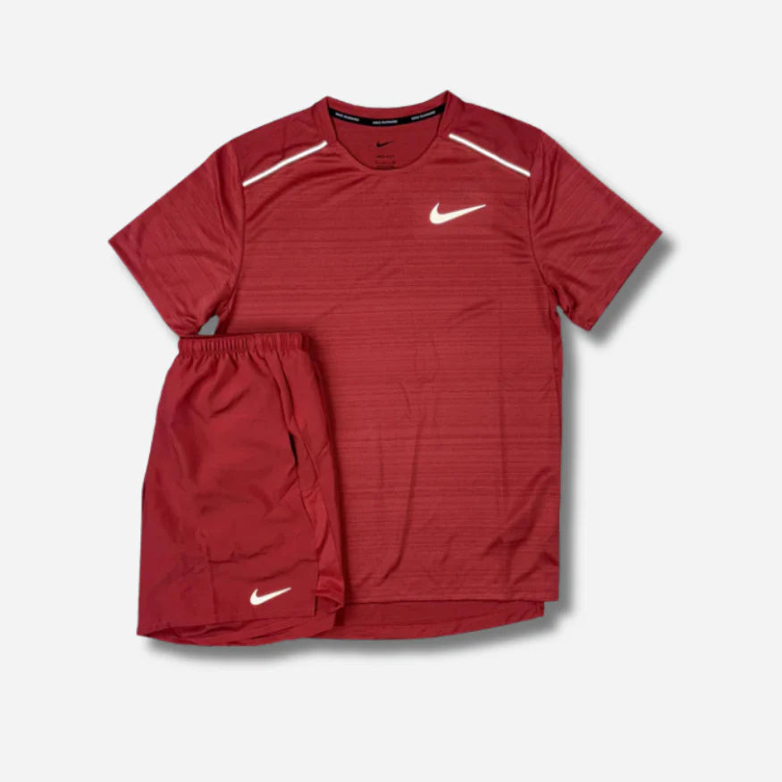 Ensemble short/t-shirt running Rouge